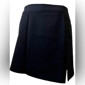 BCBGMaxAzria Classic Black A-Line Cady Black Skirt Side Slits sz 6